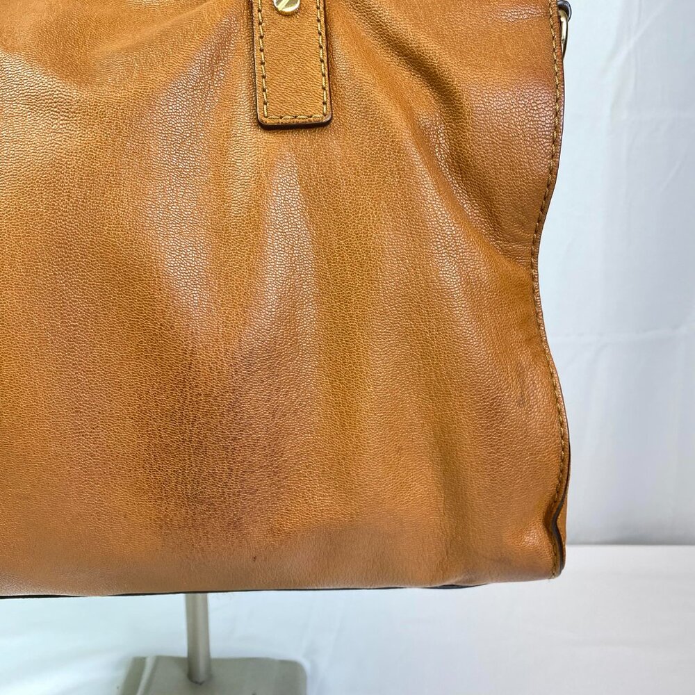 Michael Kors Hamilton Brown Pebbled Leather Satchel | Gold Hardware ✨ Maeve - Picture 9 of 12